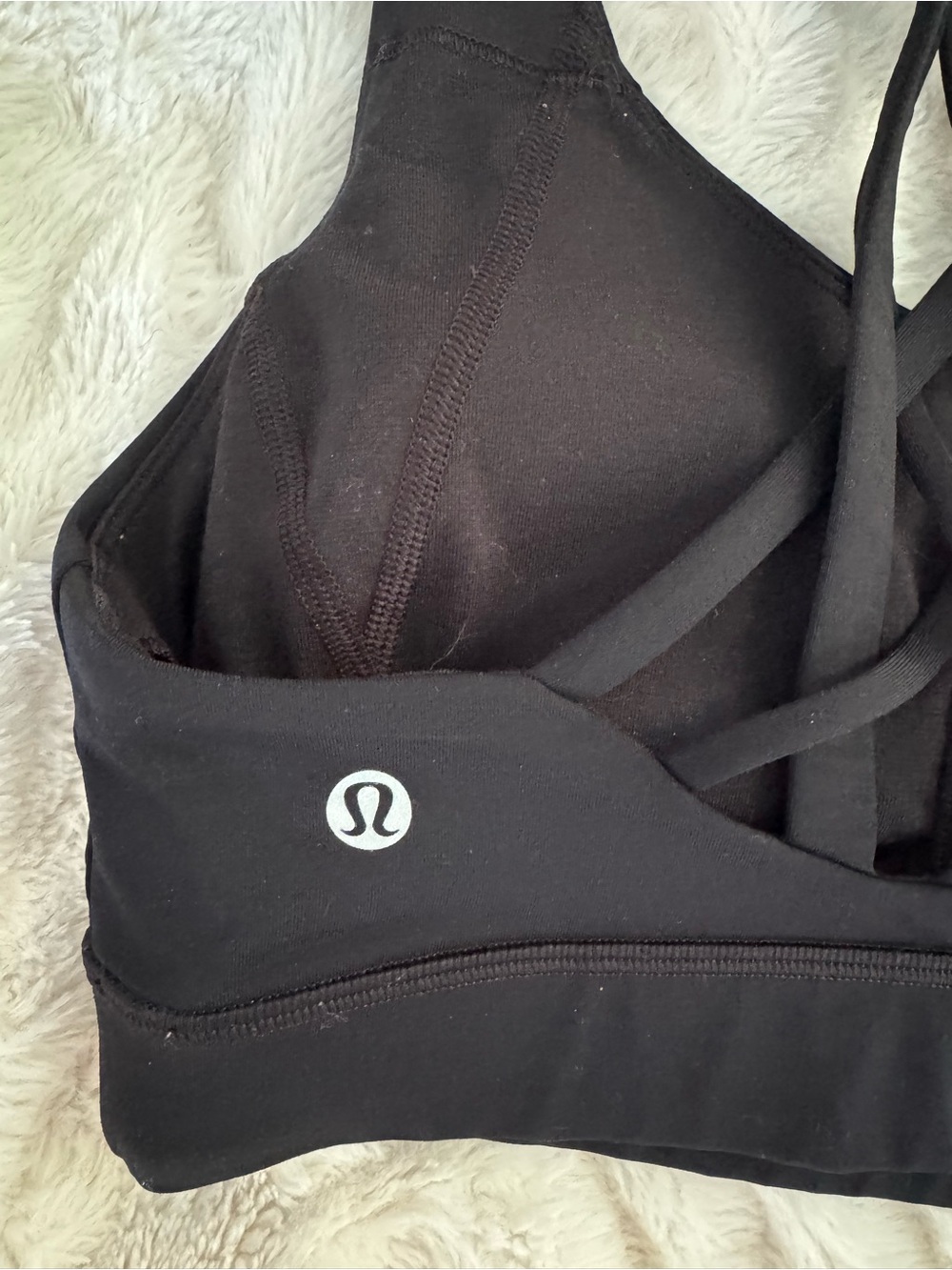 lululemon Black Cross-Back Medium Support Sports Bra